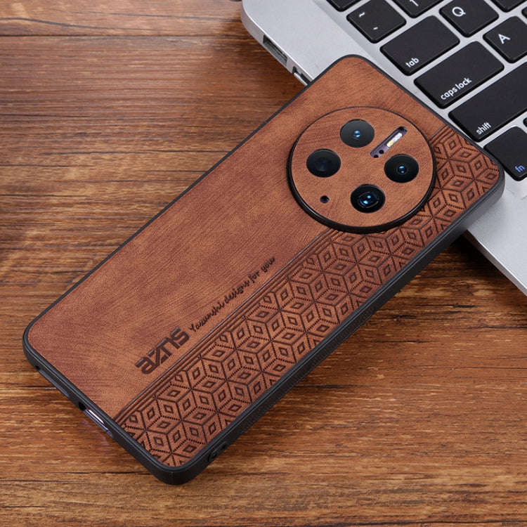 For Huawei Mate 50 Pro AZNS 3D Embossed Skin Feel Phone Case(Brown)