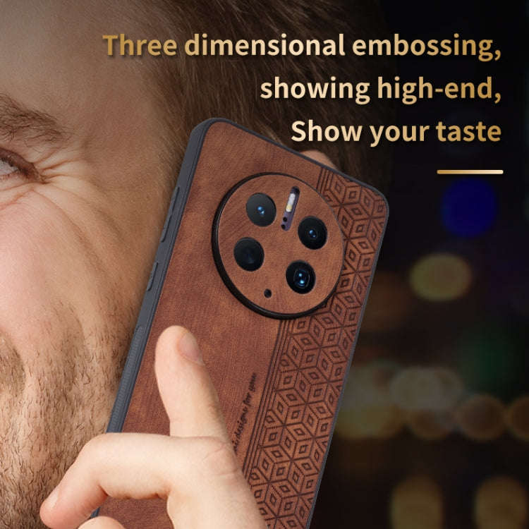 For Huawei Mate 50 Pro AZNS 3D Embossed Skin Feel Phone Case(Sapphire Blue)