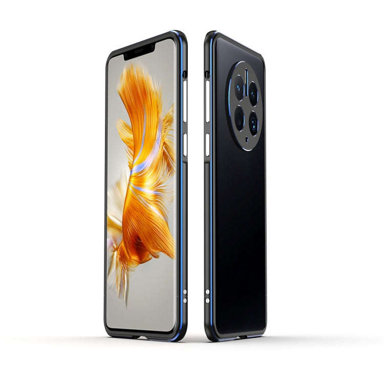 For Huawei Mate 50 Pro LK Aurora Metal Phone Frame with Lens Cover(Black Blue)