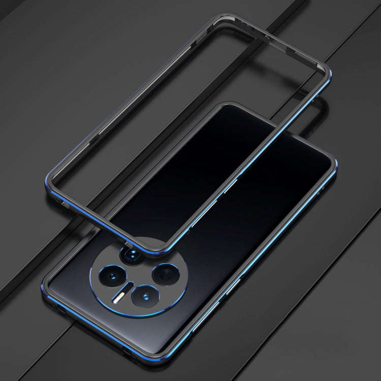 For Huawei Mate 50 Pro LK Aurora Metal Phone Frame with Lens Cover(Black Blue)