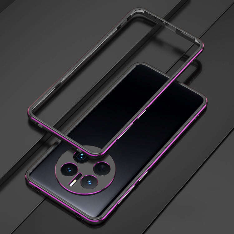 For Huawei Mate 50 Pro LK Aurora Metal Phone Frame with Lens Cover(Black Purple)