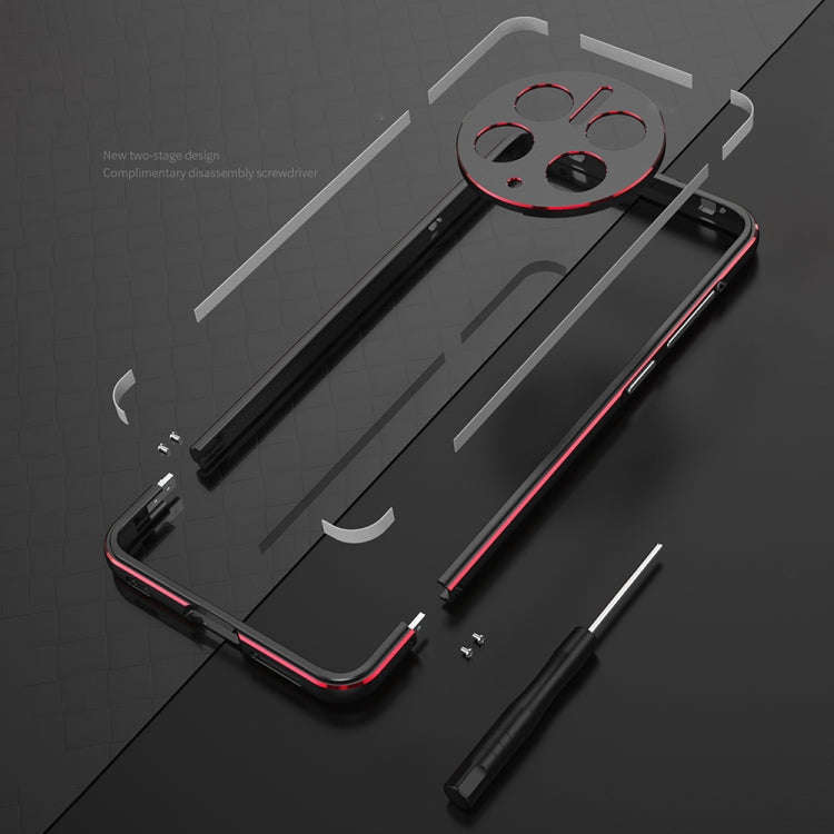 For Huawei Mate 50 Pro LK Aurora Metal Phone Frame with Lens Cover(Black Blue)