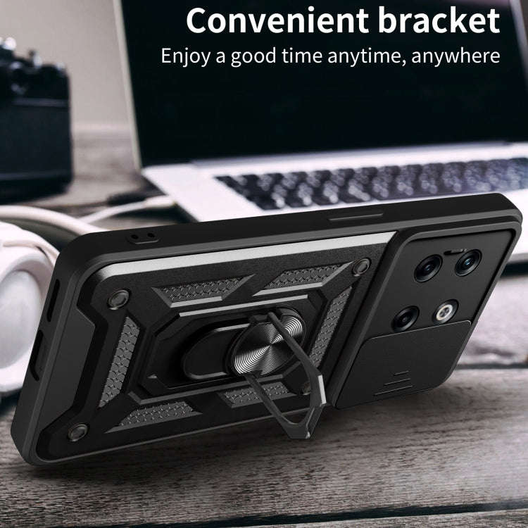 For OnePlus 10T Sliding Camera Cover Design TPU+PC Phone Case(Green)