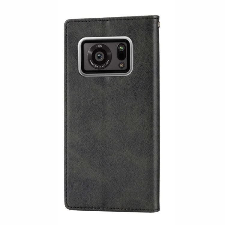 For Sharp Aquos R6 Cubic Grid Calf Texture Magnetic Closure Leather Phone Case(Black)