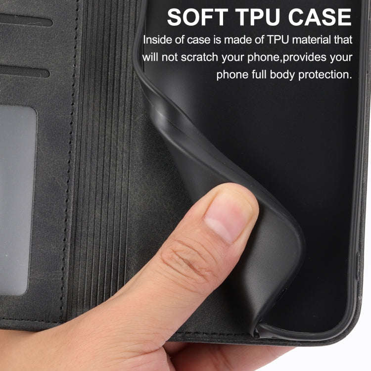 For Sharp Aquos R6 Cubic Grid Calf Texture Magnetic Closure Leather Phone Case(Black)