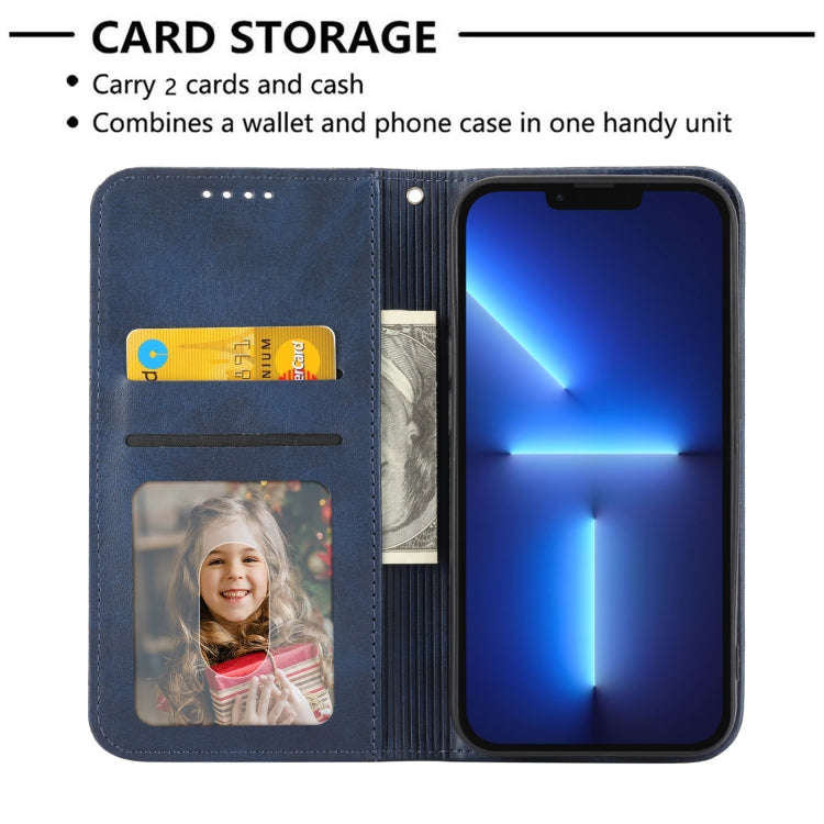 For Sharp Aquos R6 Cubic Grid Calf Texture Magnetic Closure Leather Phone Case(Blue)