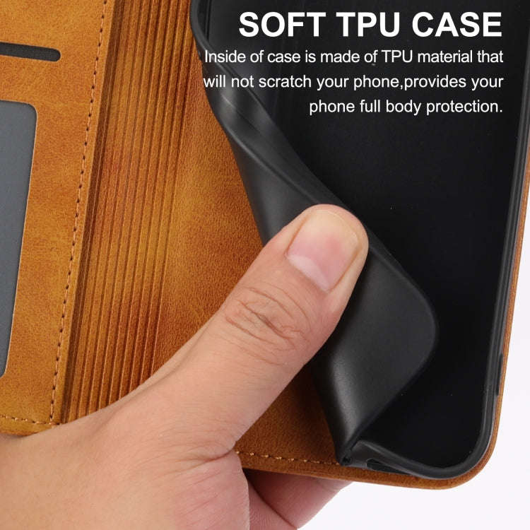 For Sharp Aquos R6 Cubic Grid Calf Texture Magnetic Closure Leather Phone Case(Yellow)