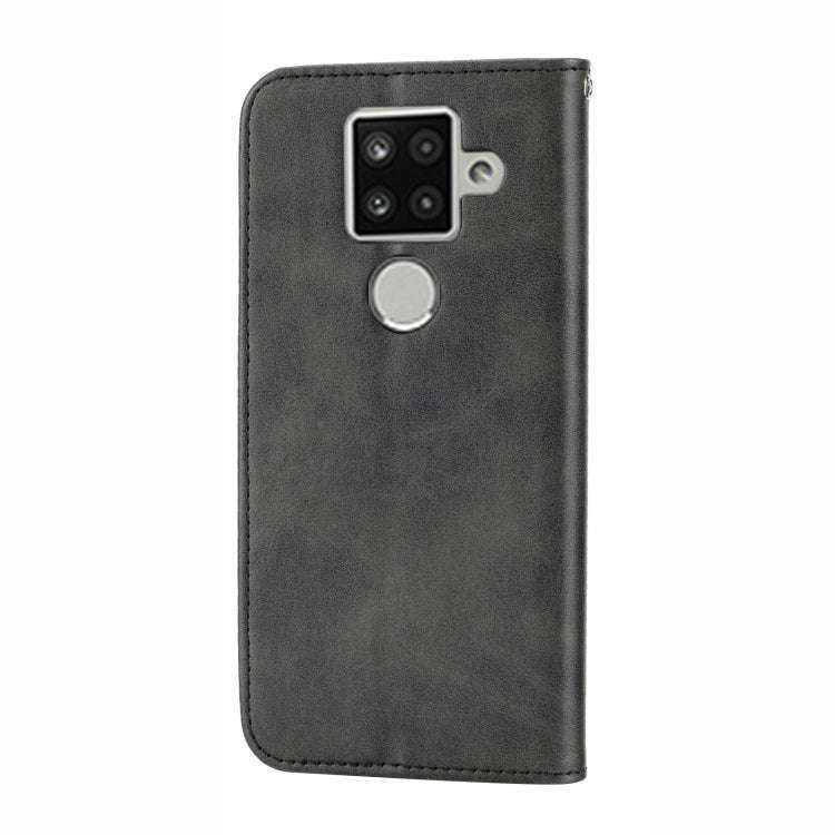 For Sharp Aquos Sense 4 Plus Cubic Grid Calf Texture Magnetic Closure Leather Phone Case(Black)