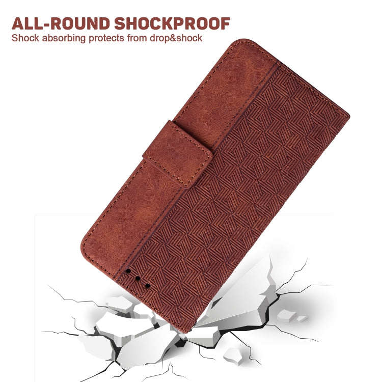 For Nothing Phone 1 Geometric Embossed Flip Leather Phone Case(Brown)