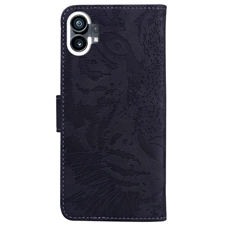For Nothing Phone 1 Tiger Embossing Pattern Flip Leather Phone Case(Black)