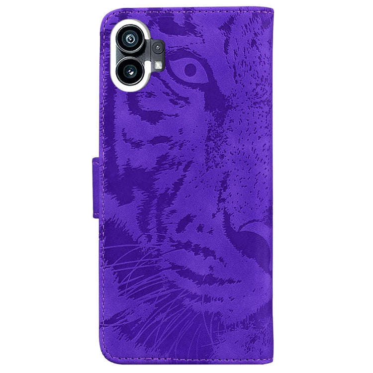 For Nothing Phone 1 Tiger Embossing Pattern Flip Leather Phone Case(Purple)