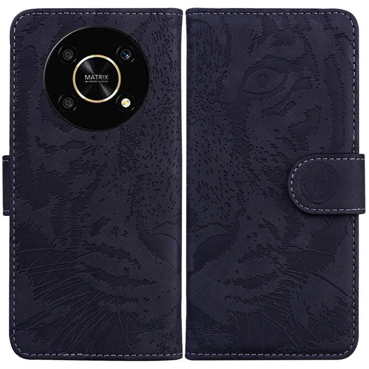 For Honor X9 / X9 5G Tiger Embossing Pattern Flip Leather Phone Case(Black)