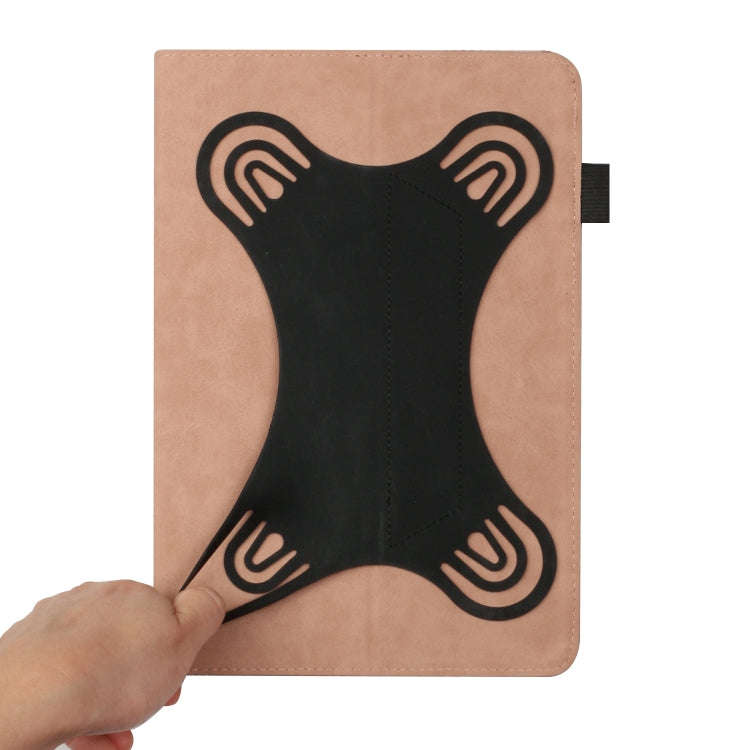 For 8 inch Life Tree Pattern Flip Universal Leather Tablet Case(Rose Gold)