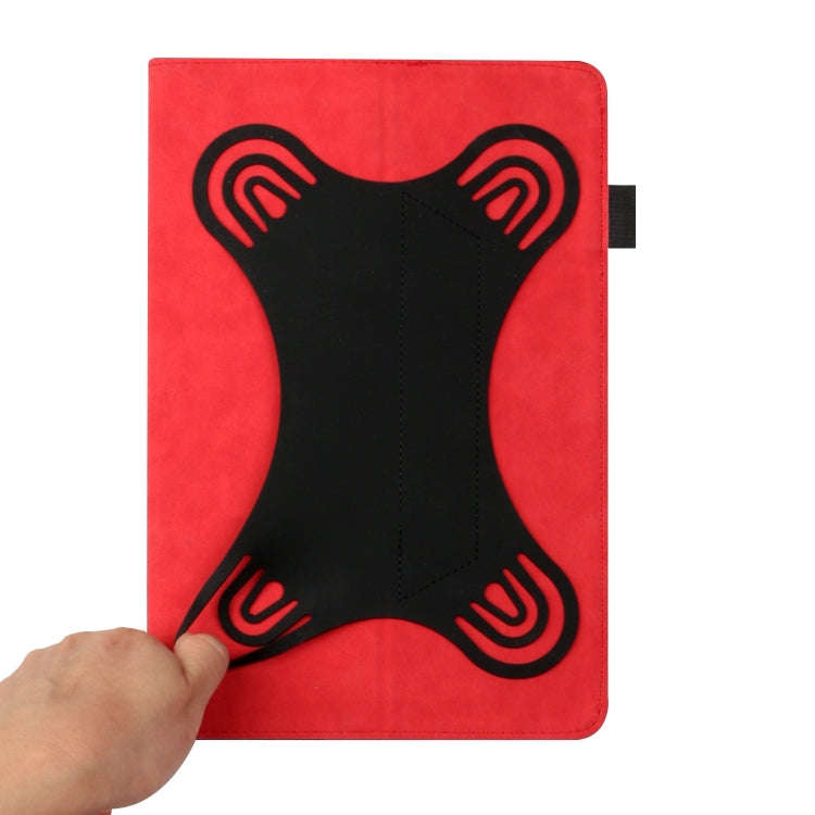 For 10 inch Life Tree Pattern Flip Universal Leather Tablet Case(Red)