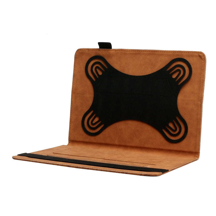 For 10 inch Life Tree Pattern Flip Universal Leather Tablet Case(Brown)