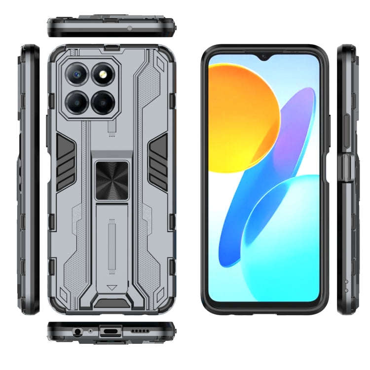 For Honor X8 5G Supersonic PC + TPU Shock-proof Protective Phone Case(Grey)