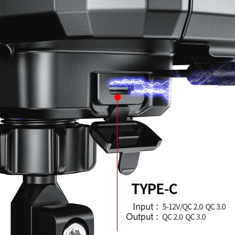 Kewig M18L-A2 Motorcycle / Bicycle Rearview Mirror Wireless Charging Waterproof Box Mobile Phone ...