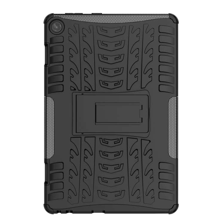 For Lenovo Tab M10 3rd Gen Tire Texture TPU + PC Tablet Case with Holder(Black)