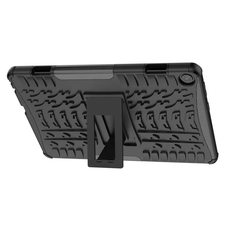 For Lenovo Tab M10 3rd Gen Tire Texture TPU + PC Tablet Case with Holder(Black)