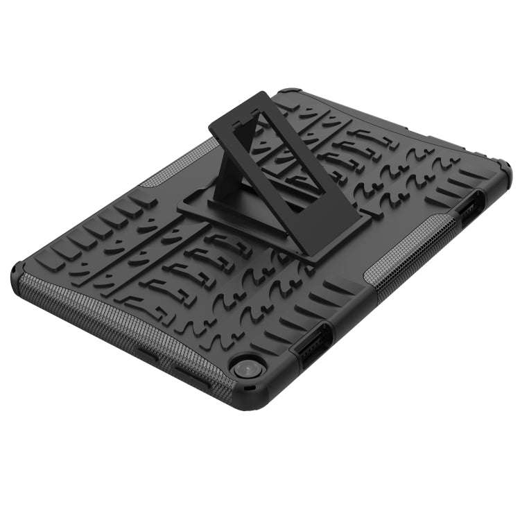 For Lenovo Tab M10 3rd Gen Tire Texture TPU + PC Tablet Case with Holder(Black)