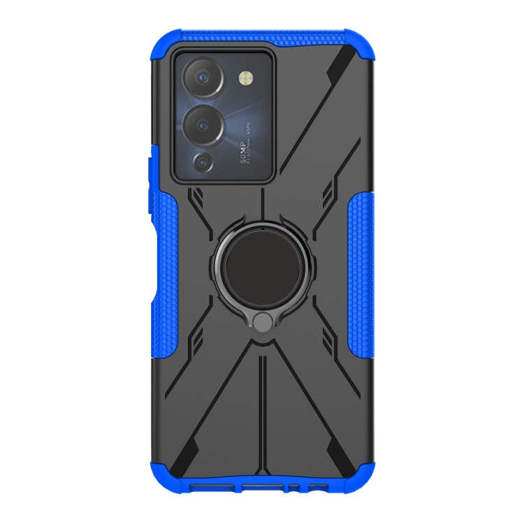 For Infinix Note 12 G96 Armor Bear Shockproof PC + TPU Phone Case with Ring(Blue)