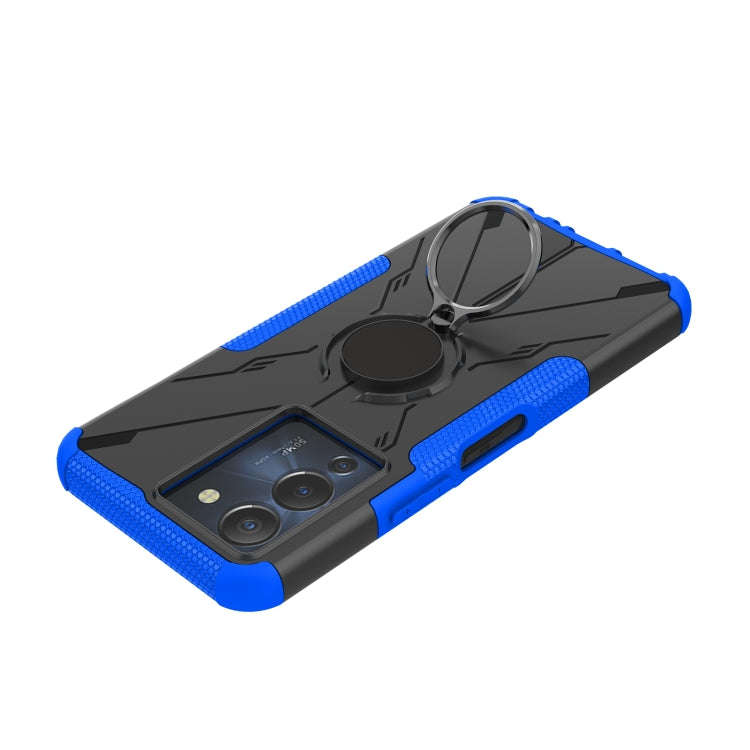 For Infinix Note 12 G96 Armor Bear Shockproof PC + TPU Phone Case with Ring(Blue)