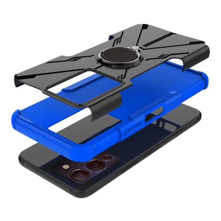 For Infinix Note 12 G96 Armor Bear Shockproof PC + TPU Phone Case with Ring(Blue)