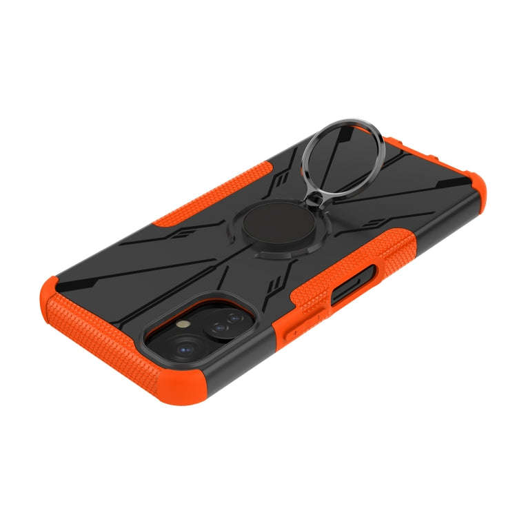For Tecno Spark 9T Armor Bear Shockproof PC + TPU Phone Case with Ring(Orange)
