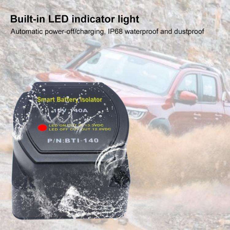 12V 140A Car Yacht RV Smart Dual Battery Isolation Controller with Relay