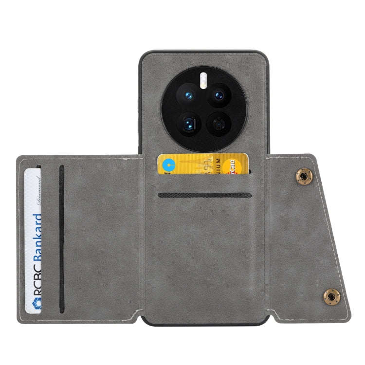 For Huawei Mate 50 Double Buckle Magnetic Phone Case(Grey)