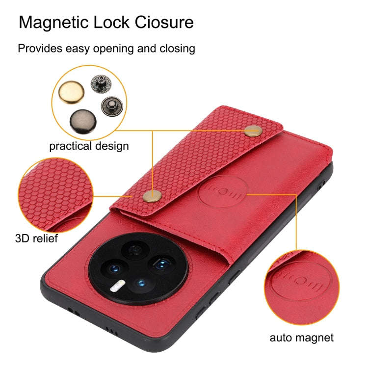For Huawei Mate 50 Double Buckle Magnetic Phone Case(Red)
