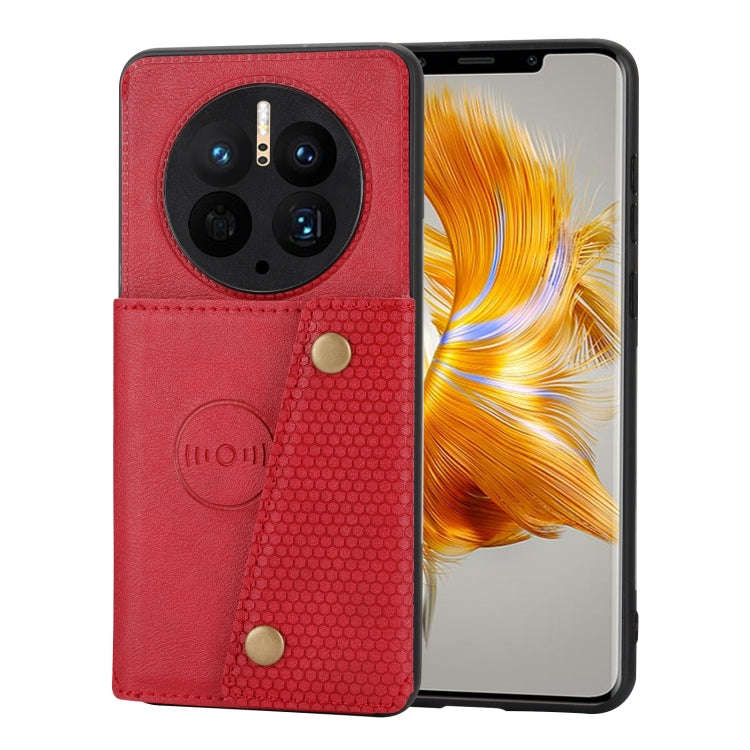 For Huawei Mate 50 Pro Double Buckle Magnetic Phone Case(Red)