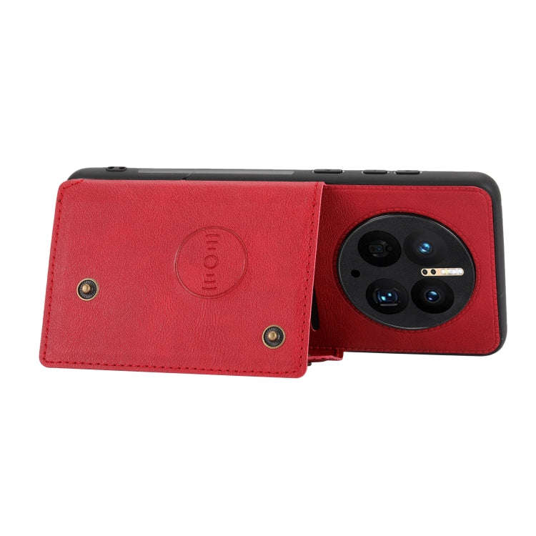 For Huawei Mate 50 Pro Double Buckle Magnetic Phone Case(Red)