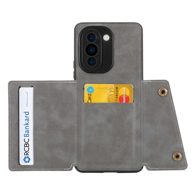 For Huawei nova 10 Double Buckle Magnetic Phone Case(Grey)