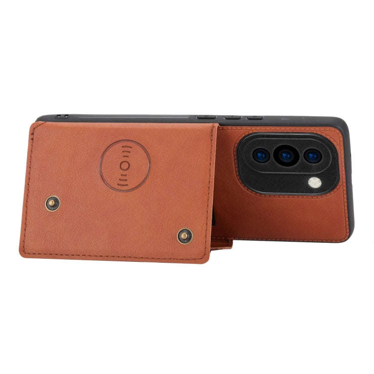 For Huawei nova 10 Pro Double Buckle Magnetic Phone Case(Light Brown)