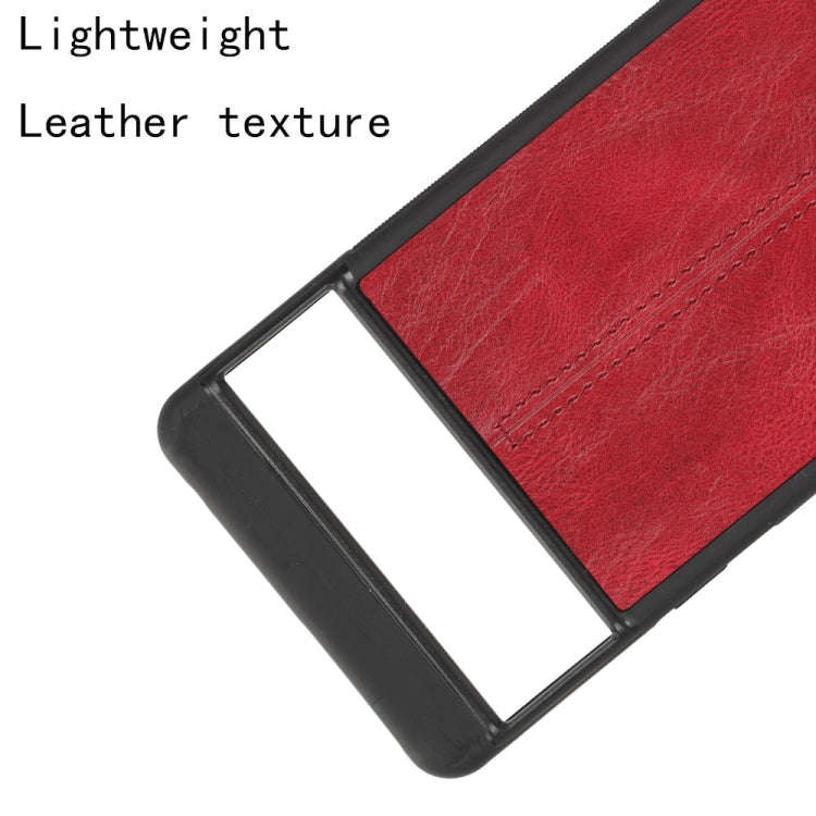 For Google Pixel 7 Pro 5G Shockproof Sewing Cow Skin Texture PC + PU + TPU Case(Red)