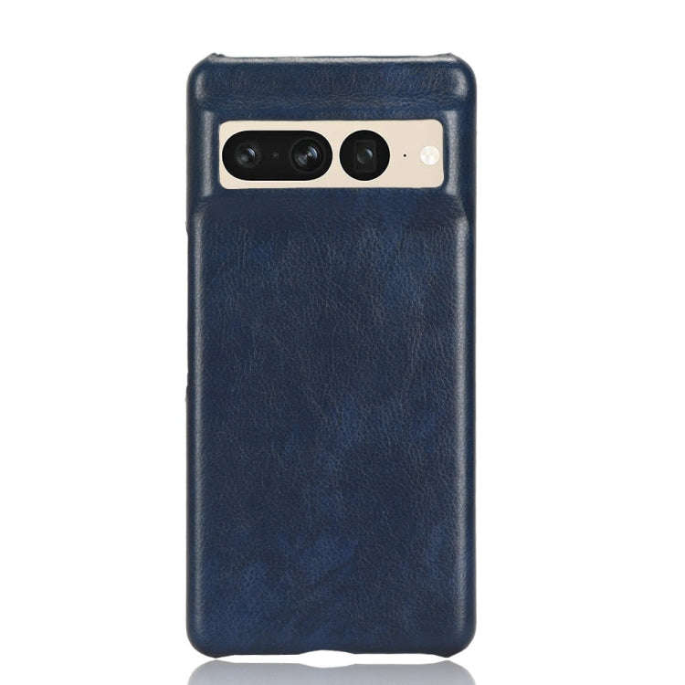 For Google Pixel 7 Pro 5G Shockproof Litchi Texture PC + PU Case(Blue)