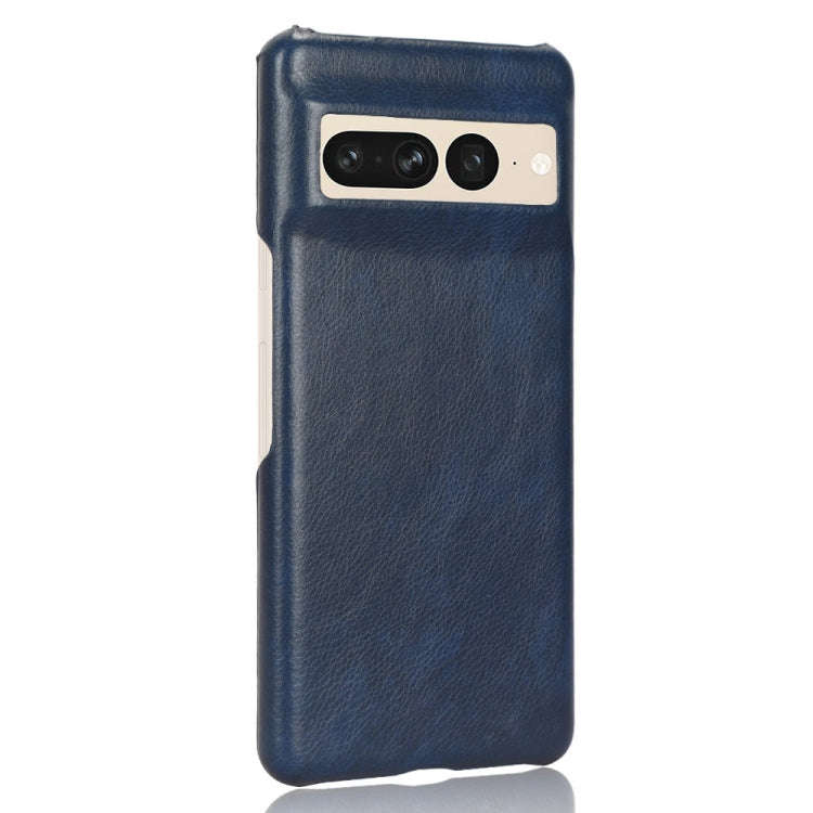 For Google Pixel 7 Pro 5G Shockproof Litchi Texture PC + PU Case(Blue)