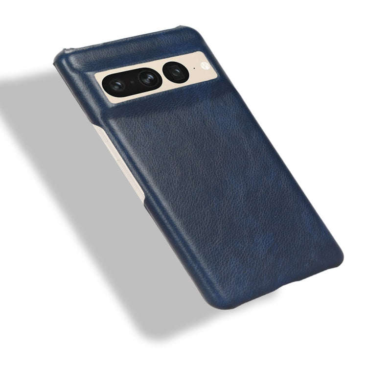 For Google Pixel 7 Pro 5G Shockproof Litchi Texture PC + PU Case(Blue)