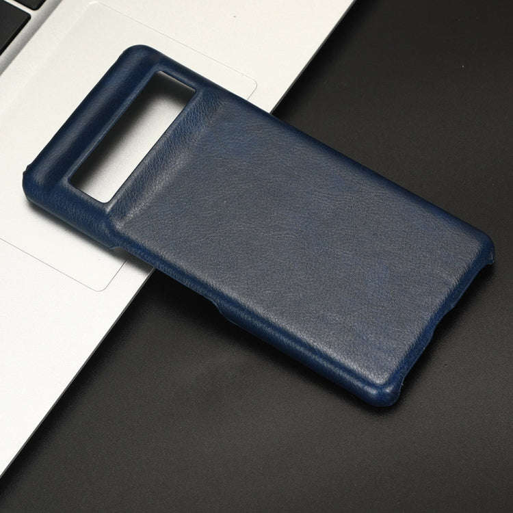 For Google Pixel 7 Pro 5G Shockproof Litchi Texture PC + PU Case(Blue)
