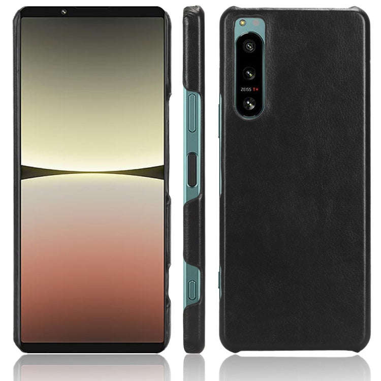 For Sony Xperia 5 IV Shockproof Litchi Texture PC + PU Case(Black)