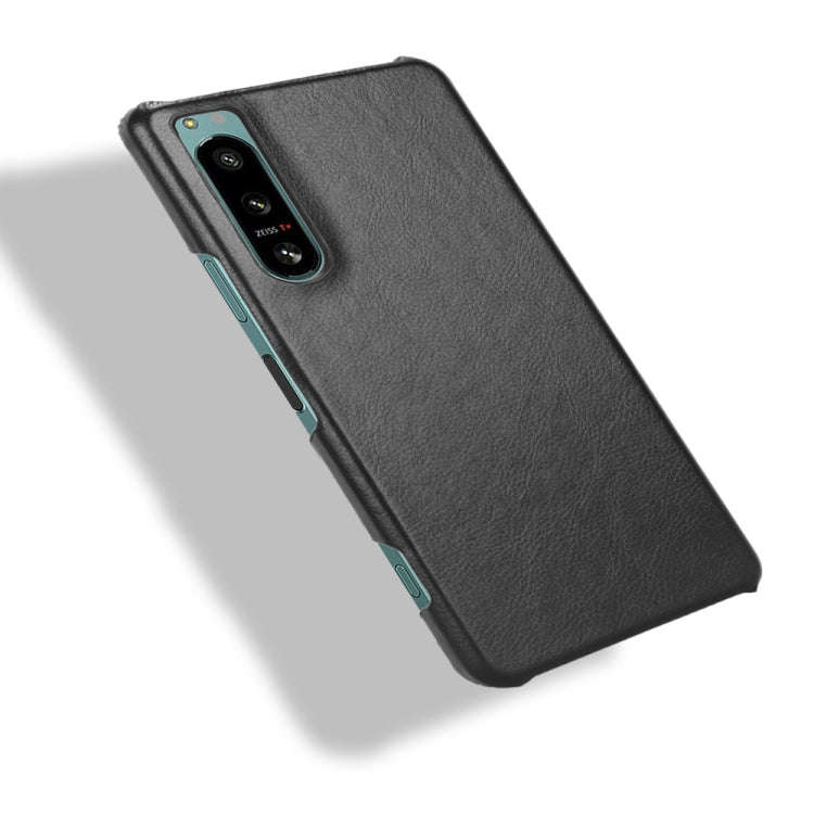 For Sony Xperia 5 IV Shockproof Litchi Texture PC + PU Case(Black)
