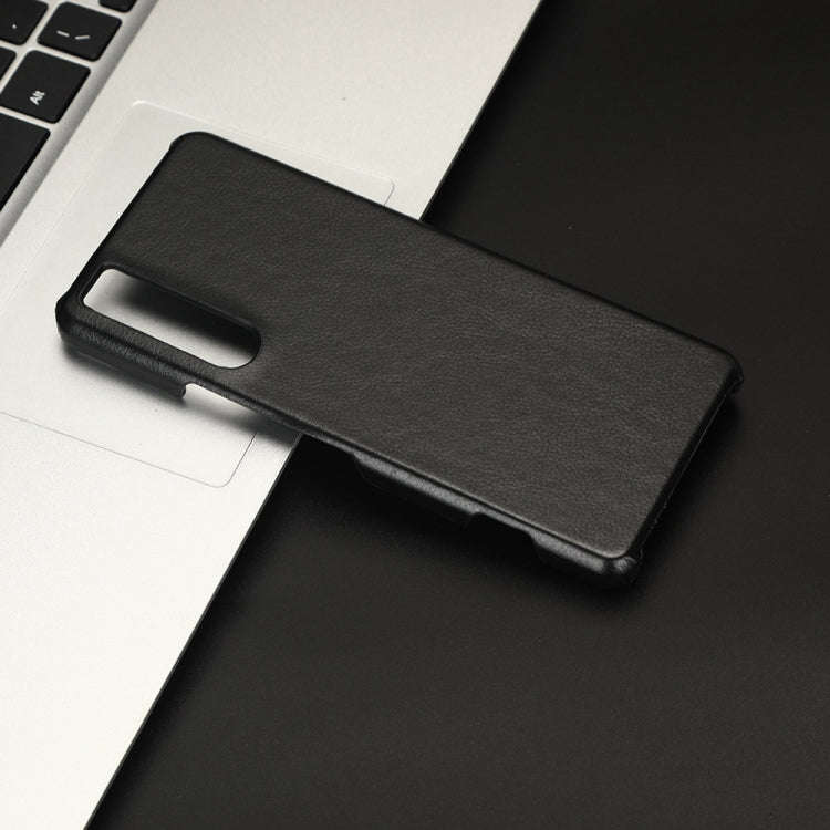 For Sony Xperia 5 IV Shockproof Litchi Texture PC + PU Case(Black)