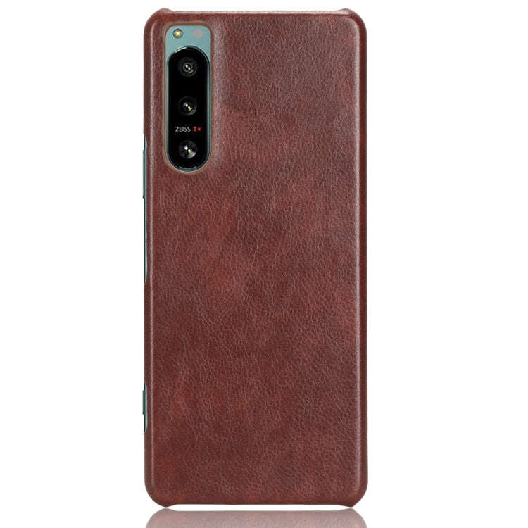 For Sony Xperia 5 IV Shockproof Litchi Texture PC + PU Case(Brown)
