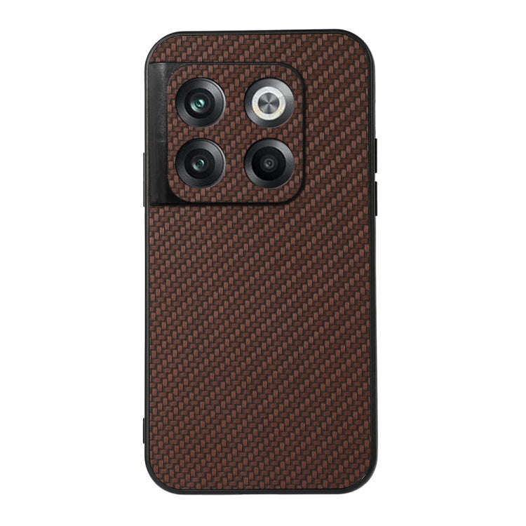 For OnePlus Ace Pro / 10T Carbon Fiber Texture PU Phone Case(Brown)