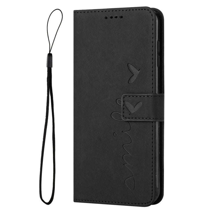 For Google Pixel 7 Skin Feel Heart Pattern Leather Phone Case(Black)