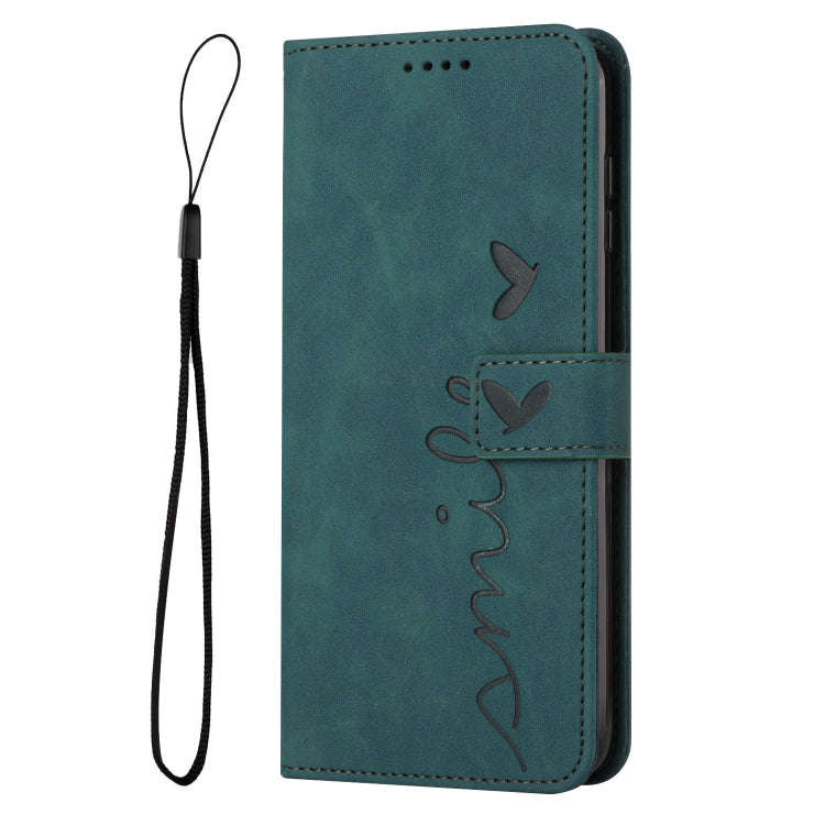 For Google Pixel 7 Skin Feel Heart Pattern Leather Phone Case(Green)