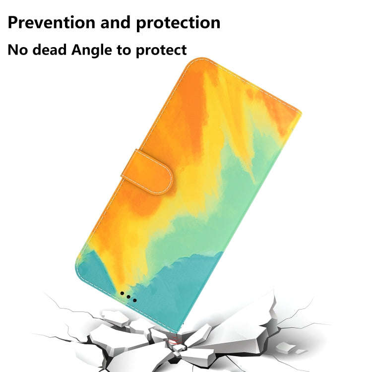 For Asus Zenfone 9 Watercolor Pattern Flip Leather Phone Case(Autumn Leaf)