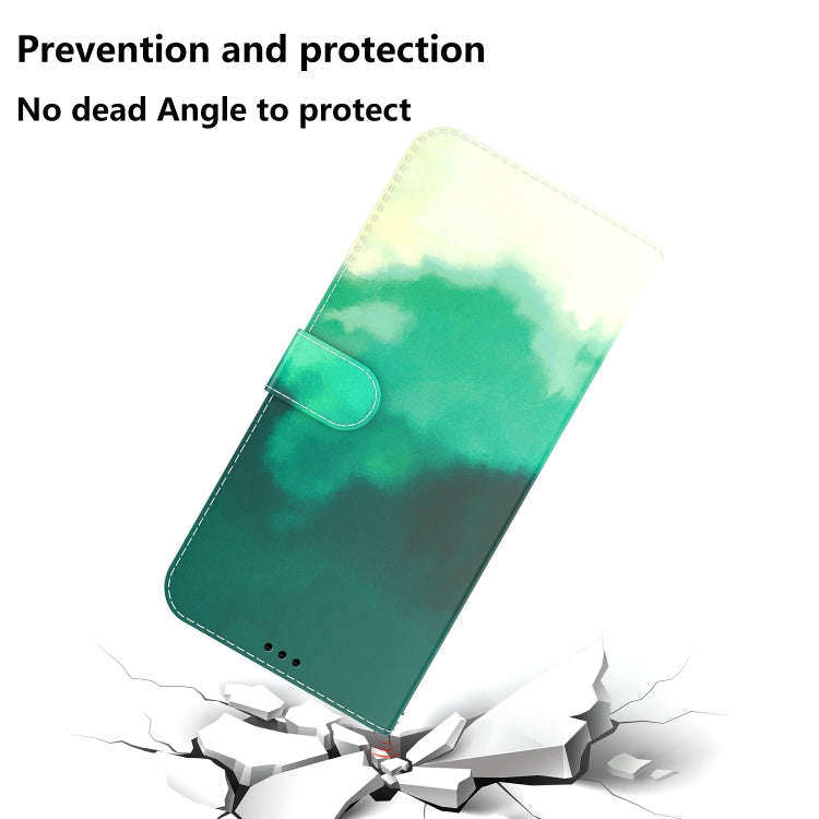 For Nothing Phone 1 Watercolor Pattern Flip Leather Phone Case(Cyan Green)