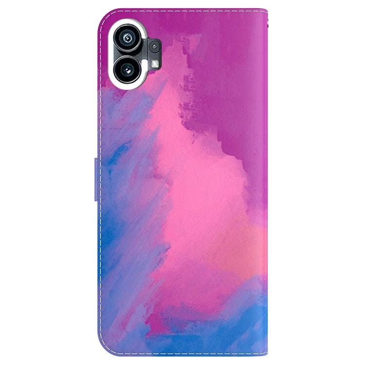 For Nothing Phone 1 Watercolor Pattern Flip Leather Phone Case(Purple Red)